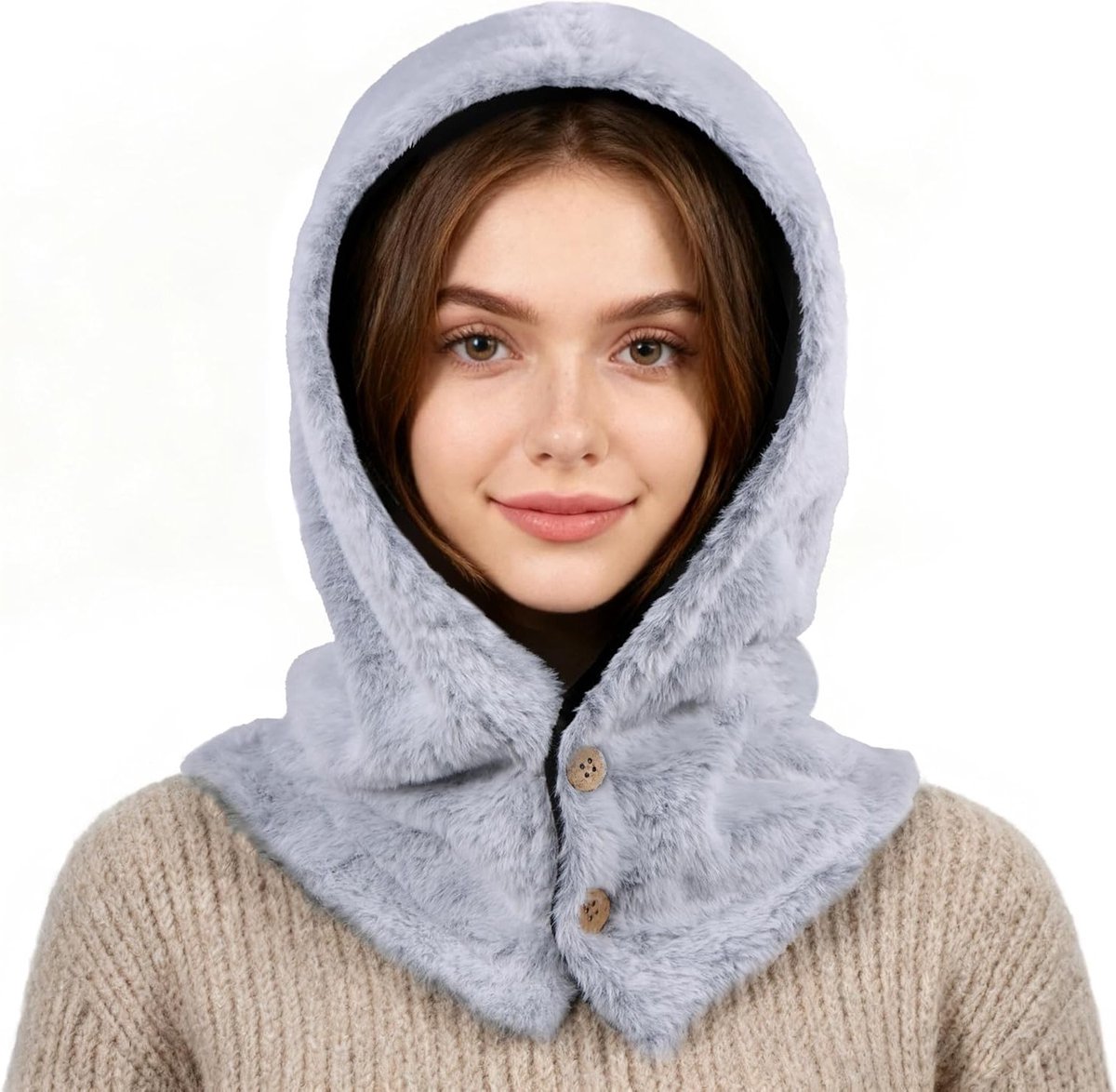 Unisex 2-in-1 Hoody Sjaal Balaclava met Fleece Voering, Winddicht en Thermisch voor Comfortabele Bescherming in de Koude
