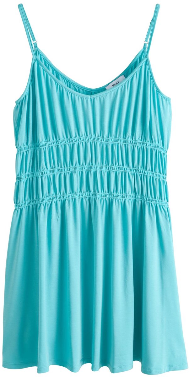 Next - Dames - Jersey mini-jurk met smokwerk - Blauw