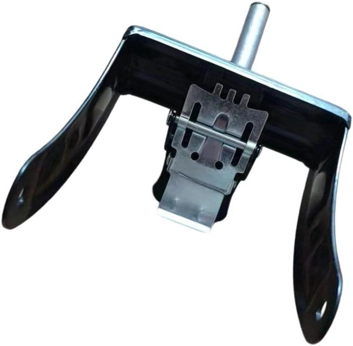 Metalen vorkvoet - Onderdeel trolley - Karren repareren - Robuuste constructie - Voor 7-inch wielen - Zwart