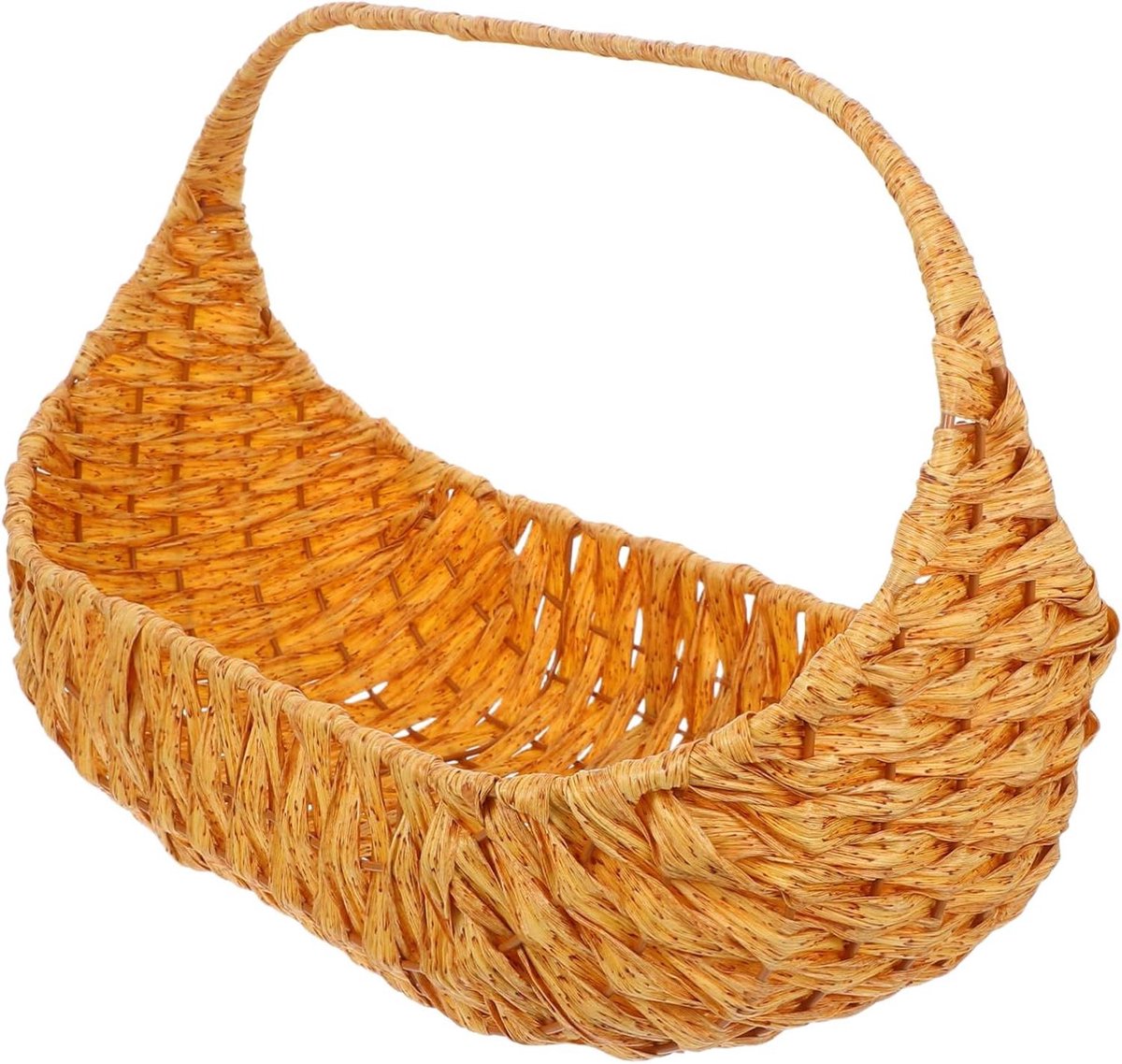Oogstmand - Handgemaakte mand - Fruit verzamelen - Imitatie rotan - 40 x 27 x 22 cm - Lichtbruin