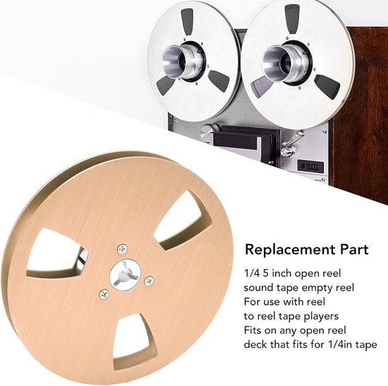 Lege Tapespoel - Spoel voor Bandrecorder - Geluidsopname Verbeteren - Luchtvaartaluminium Constructie - 5 Inch Diameter - Goud van Merkloos — afbeelding 4