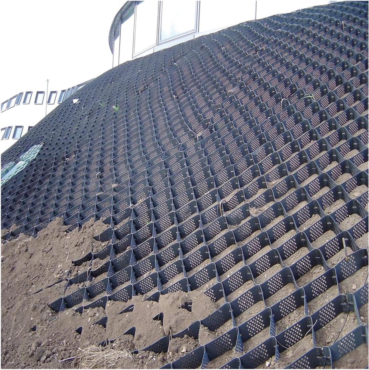 Bodemrooster Stabilisatie - Grindmat Vloer - Oprit Aanleggen - Hoge Treksterkte - 40x40cm 5cm Hoog - Zwart
