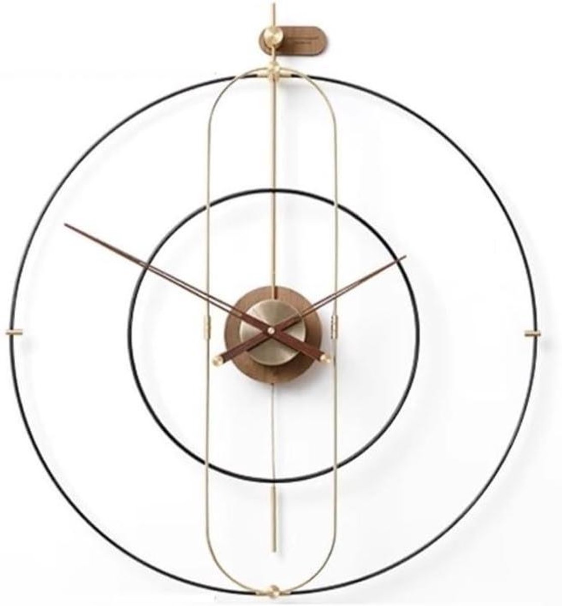 Wandklok - Decoratieve klok - Muurdecoratie - Industrieel design - 80 cm diameter - Zwart