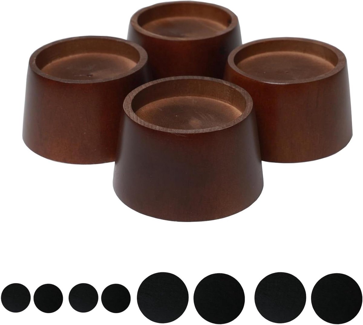 Houten Meubelverhogers - Bedverhogers Bankverhogers - Meubels Verhogen - Stevig Eikenhout - 6.5cm Hoogte - Natuurlijk Hout