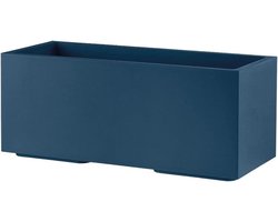 Bloembak Rechthoekig - Plantenbak Bak - Planten Buiten - Met Wielen - 100 cm - Blauw