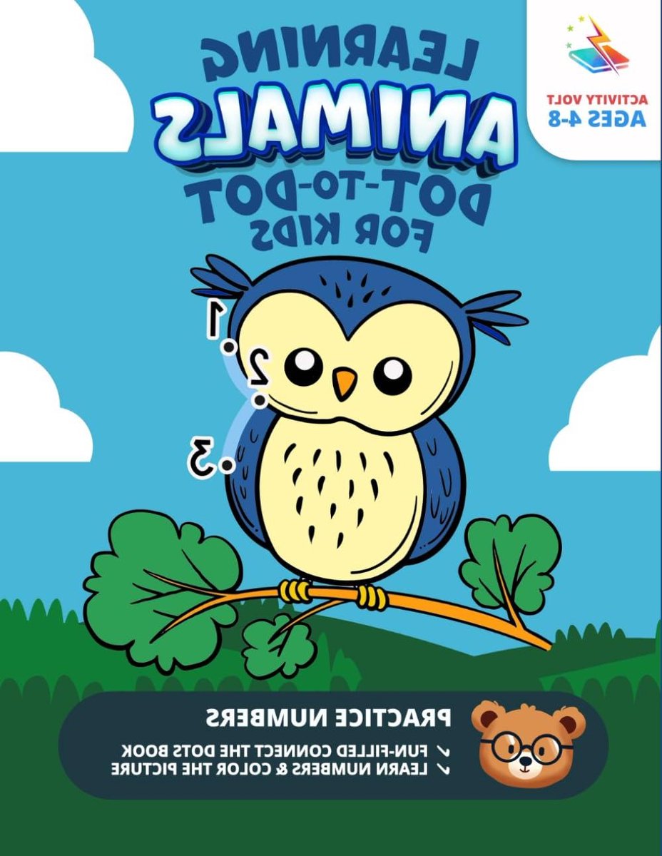 Leerboek Stippen Tellen - Puzzelboek Kinderen - Leren Tekenen - Dieren Feiten - 28 x 22 cm - Geen