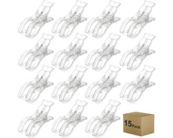 15-Stuks Transparante Klemmen - Multifunctionele Knijpers - 9cm - Voor Decoratie