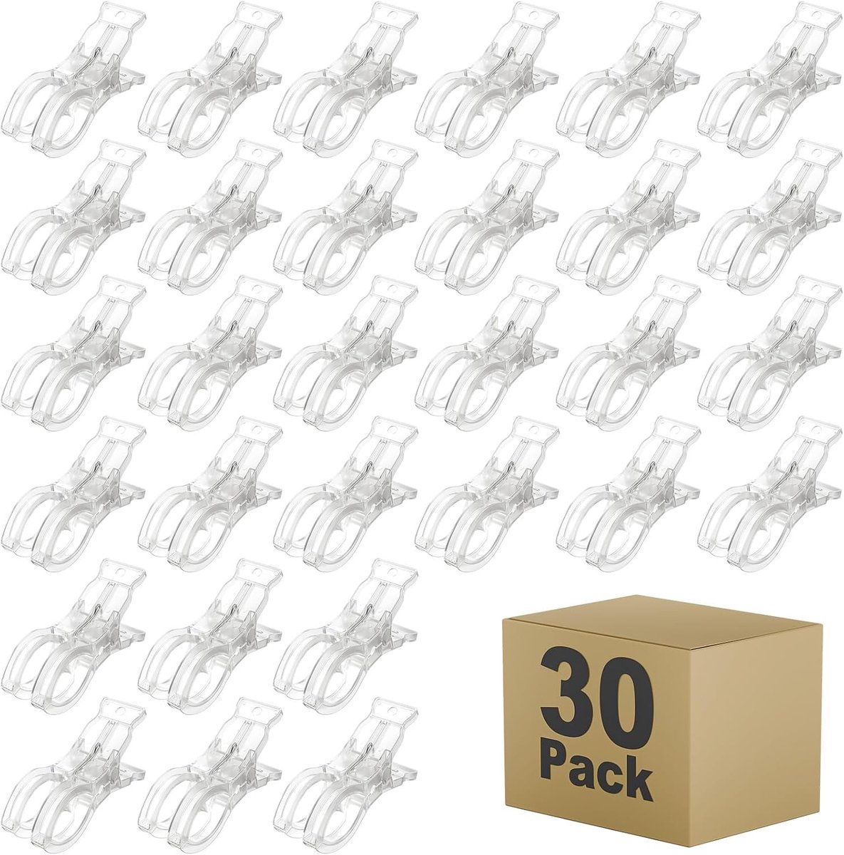 30-Stuks Transparante Klemmen - Multifunctionele Knijpers - 9cm - Voor Decoratie