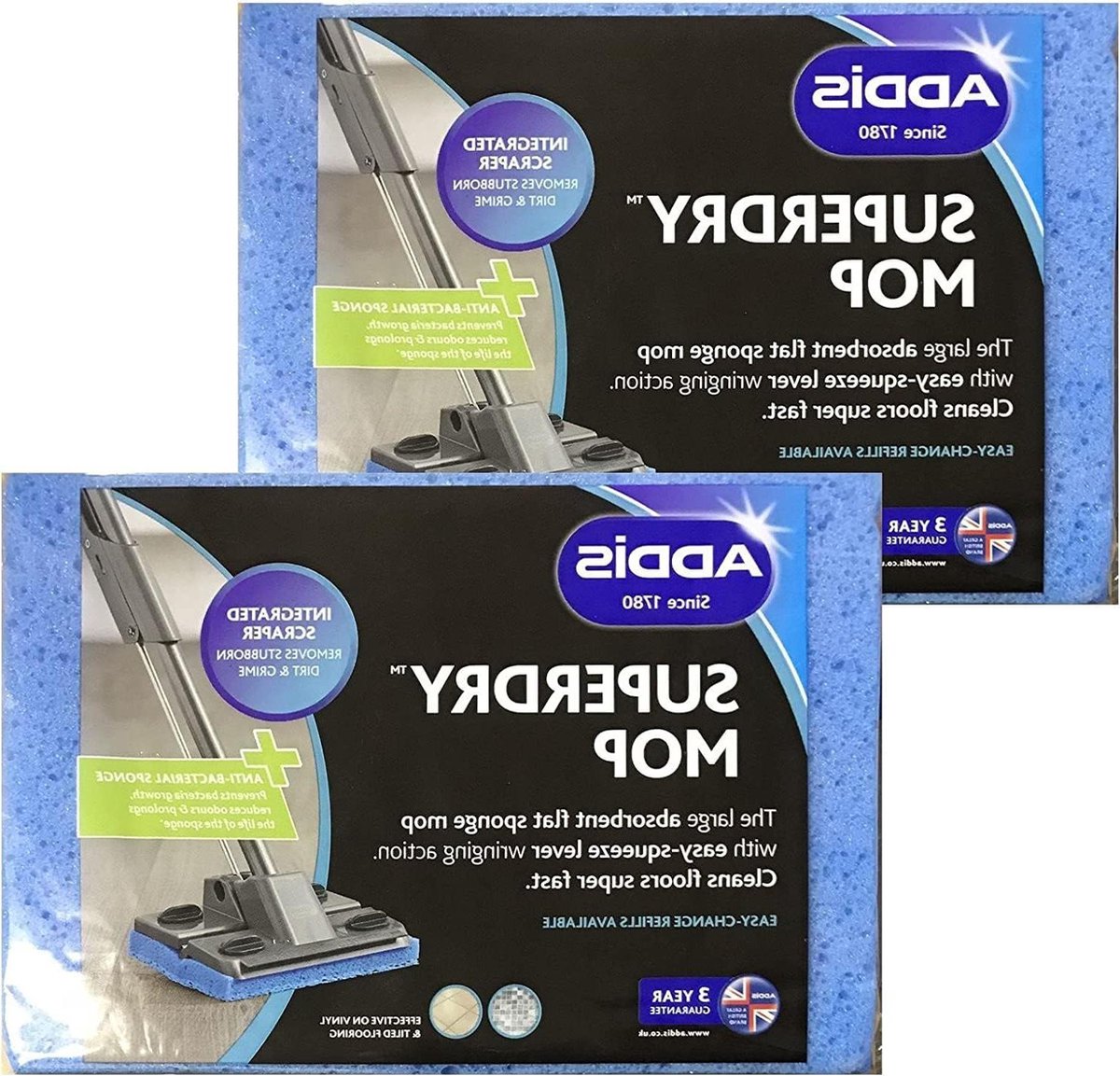 Mop Refill Set - Reserve Dweilkoppen - Vloeren Reinigen - Absorberend Schuim - 2 Stuks - Zwart