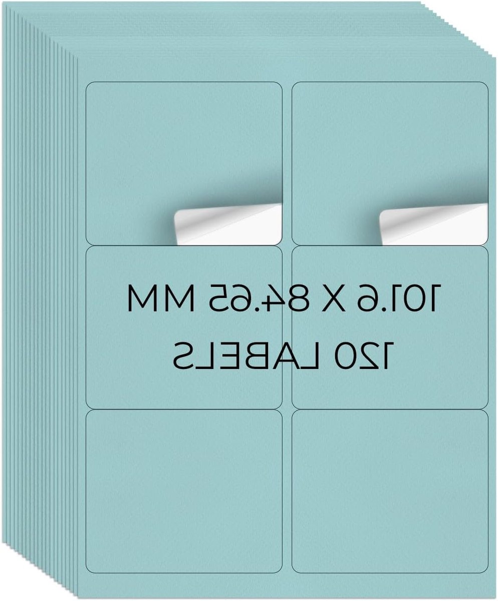 VVGoods - Afdrukbare adresstickers voor verzending 101,6 × 84,7 MM - Blauw - 20 vellen - Inkjet/laserprinter