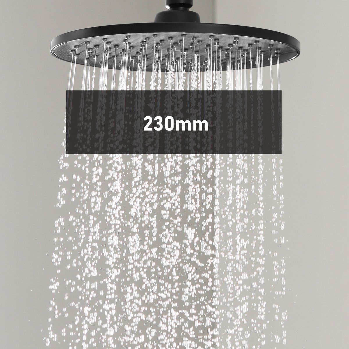 Cecipa Max Regendouchekop - Ø 23 cm - Douchekop - Regendouche - Hoge druk Hoofddouche - Waterbesparende - Roestvrij Staal - Wellness - Spa - Zwart