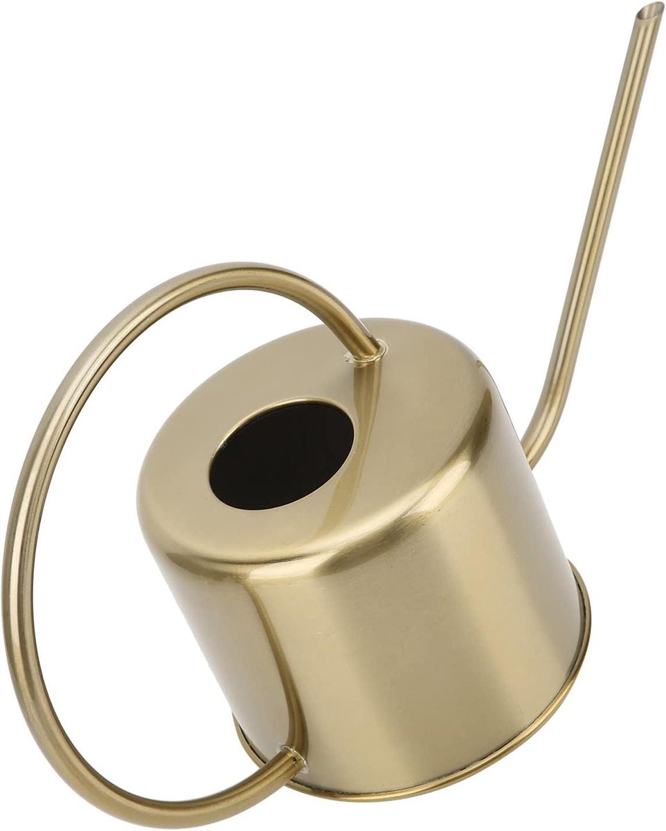 Gieter met lange tuit - Bloemen gieter Sproeipot - Planten water geven - Roestvrij staal en messing - 1300 ml