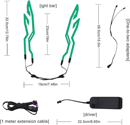Helm LED Strip - Motorhelm Verlichting - Nachtelijke Zichtbaarheid - Waterdicht PVC Materiaal - 38 cm - Groen — afbeelding 5
