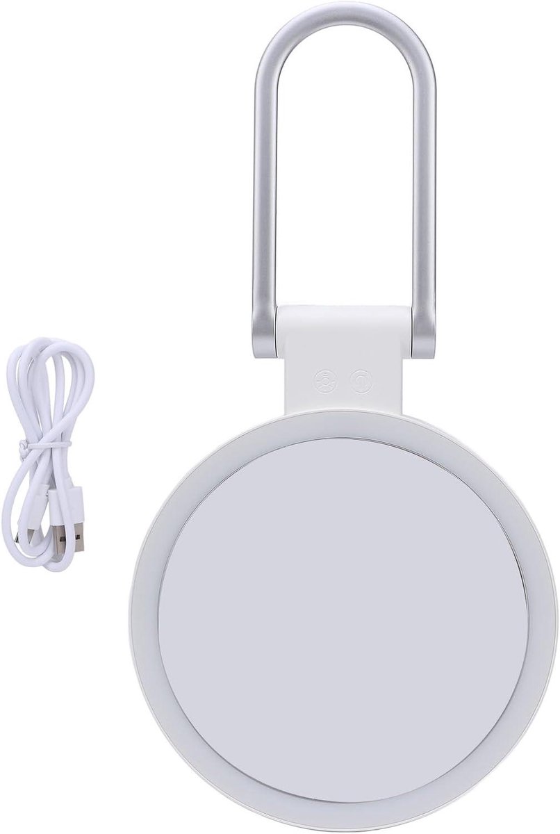 Dubbelzijdige LED Make-up Spiegel - Vergrootspiegel Oplaadbaar - Nauwkeurige Make-up - Traploos Dimbaar - 10x Vergroting - Wit