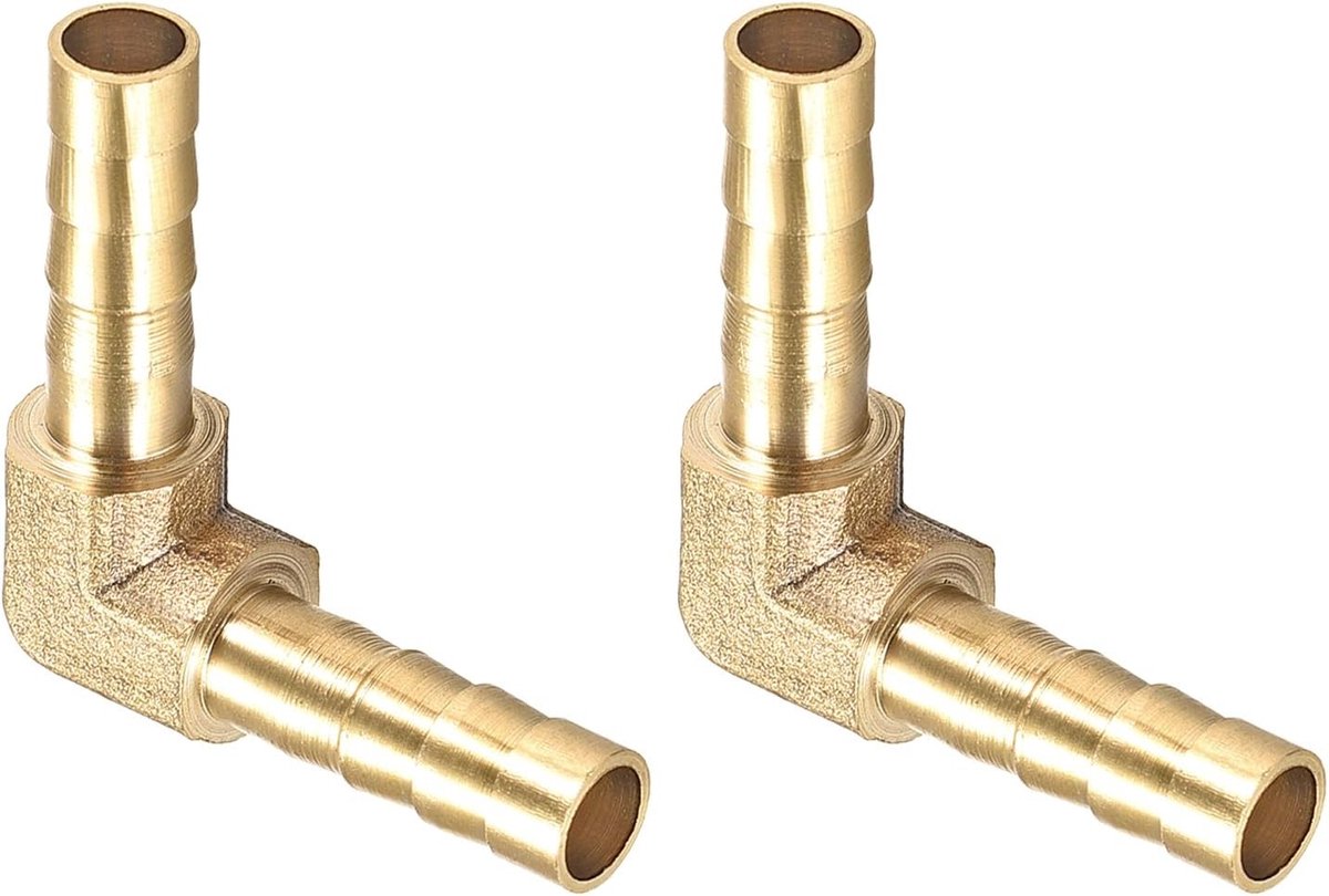 L-vormige messing connector (6mm) voor 2 stangen, verbindingsstuk voor brandstof, lucht, water en olie