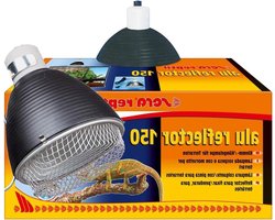 Terrarium Lamp - Warmtelamp Reptielen - Creëer Zonneplaatsen - Met Aluminium Beschermmand - Ø 15 cm - Aluminium