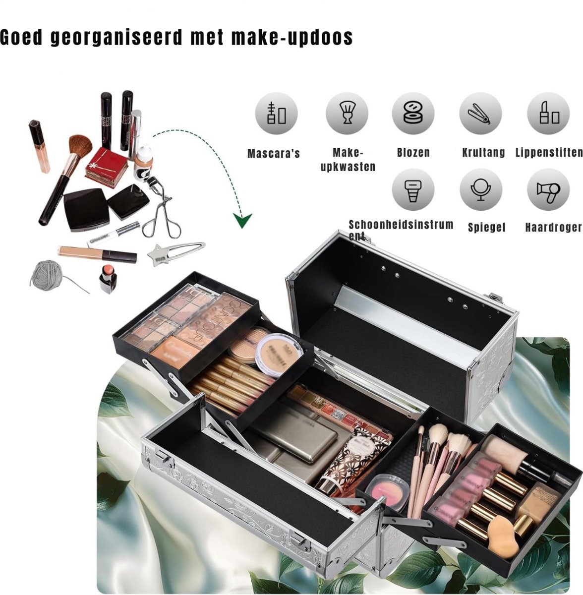 Core® Nagellak Koffer - Nagellak - Zilver - 34cm x 23cm x 29cm