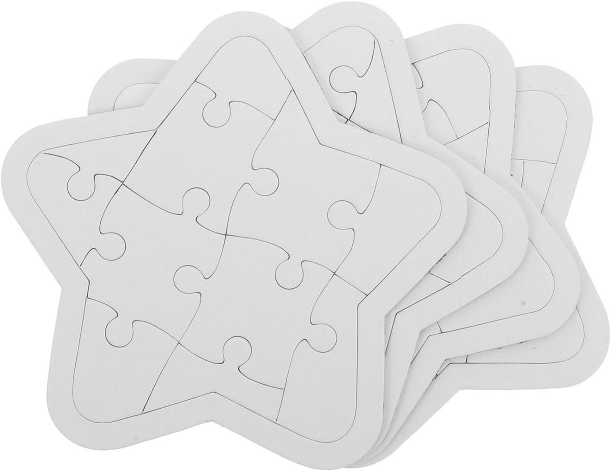 Lege Puzzels - Tekenen Puzzel - Creatief Knutselen - Zelf Ontwerpen - 17.5x17.5cm - Wit