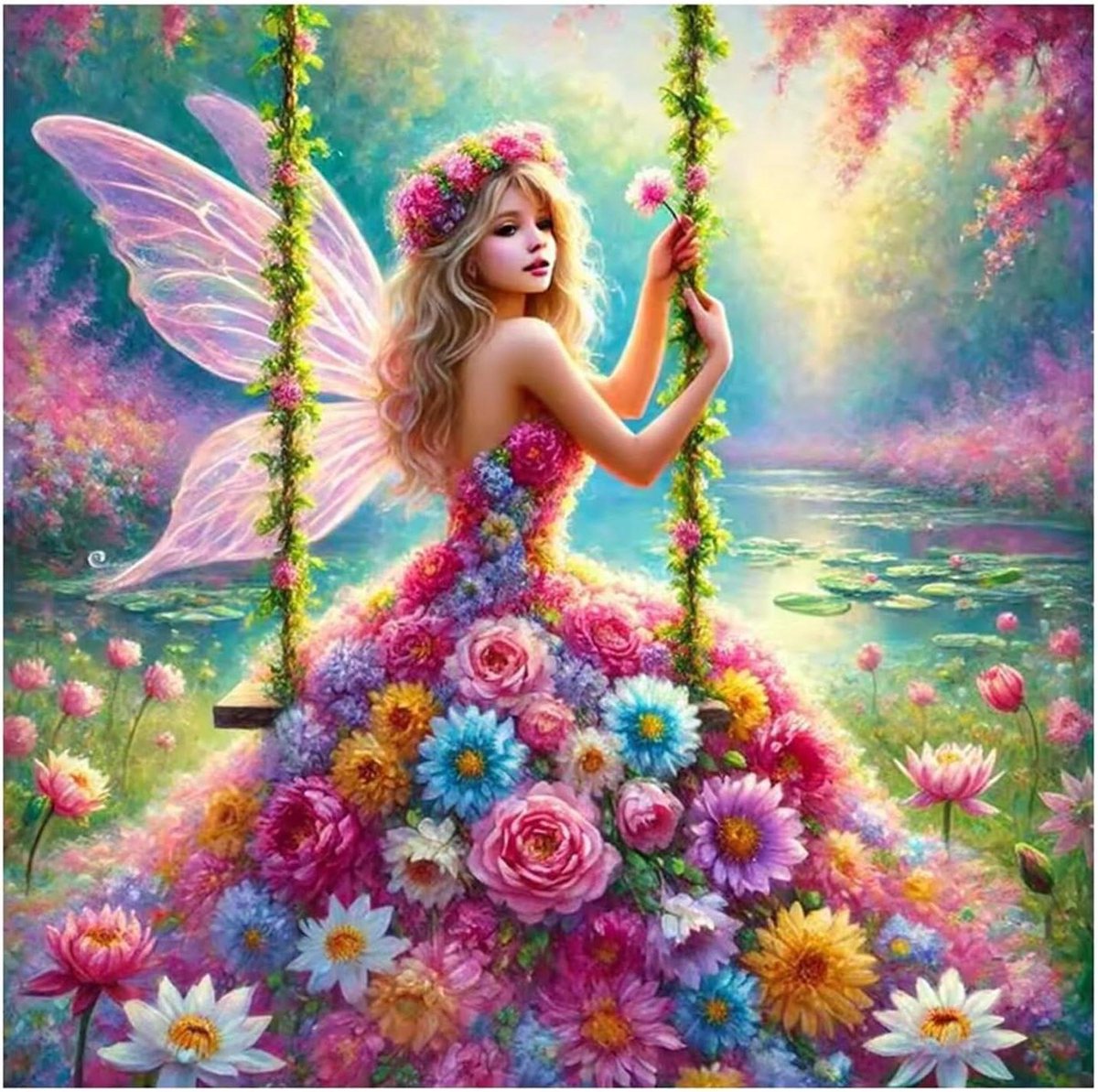 Jigsaw puzzels 200 stukjes, Jigsaws Spring Flower Fairy 200 stukjes Jigsaw puzzels voor volwassenen, uitdaging hoge moeilijkheid familie puzzel spel 28 x 28 cm