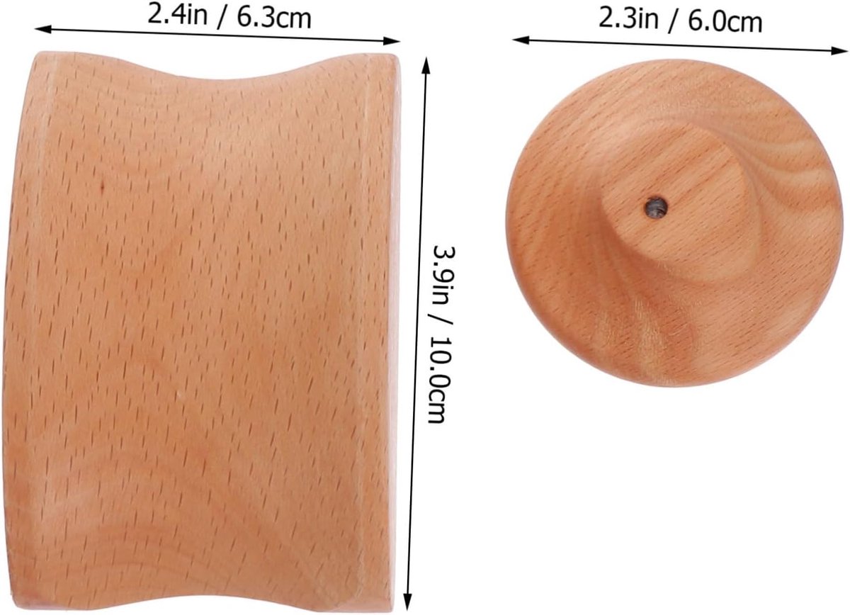 Koptelefoonstandaard Hout - Hoofdtelefoonhouder Muur - Opbergen Oortjes - Massief Houten Constructie - 2 Sets - Houtkleur — cadeau in Gadgets - foto 7