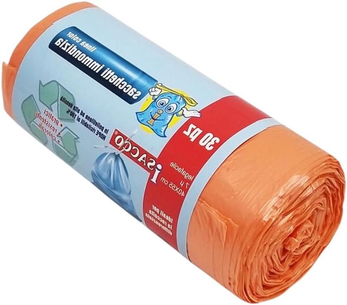 Afvalzakken - Vuilniszakken - Afval Scheiden - Recyclebaar Materiaal - 30 Stuks - Oranje