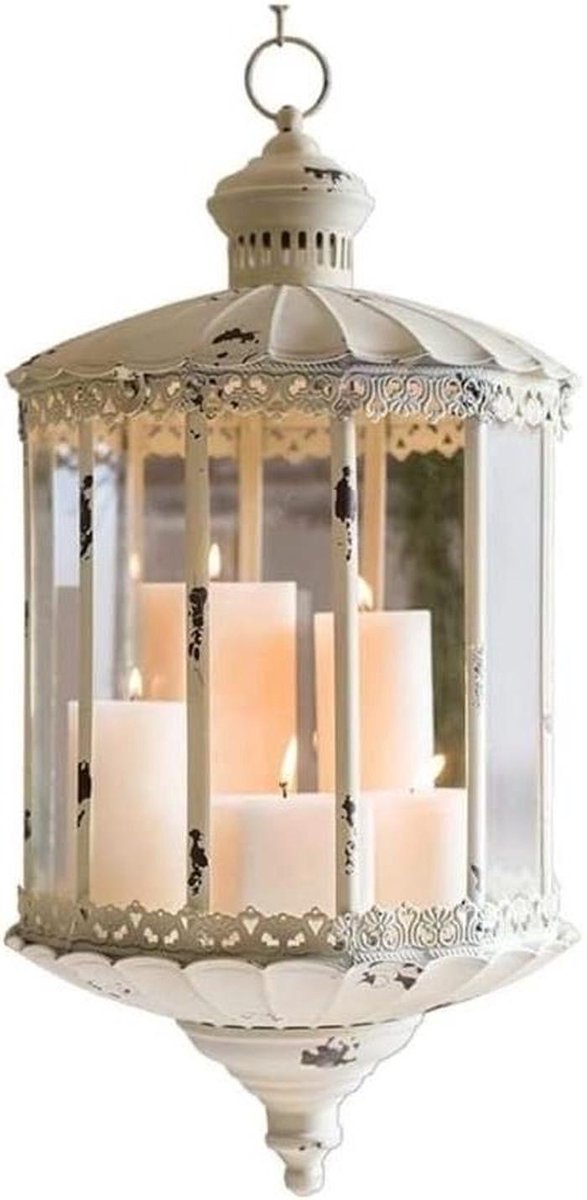 Kaarshouder Kandelaar - Glazen standaard - Sfeer creëren - Smeedijzeren frame - 1200 Gram - A
