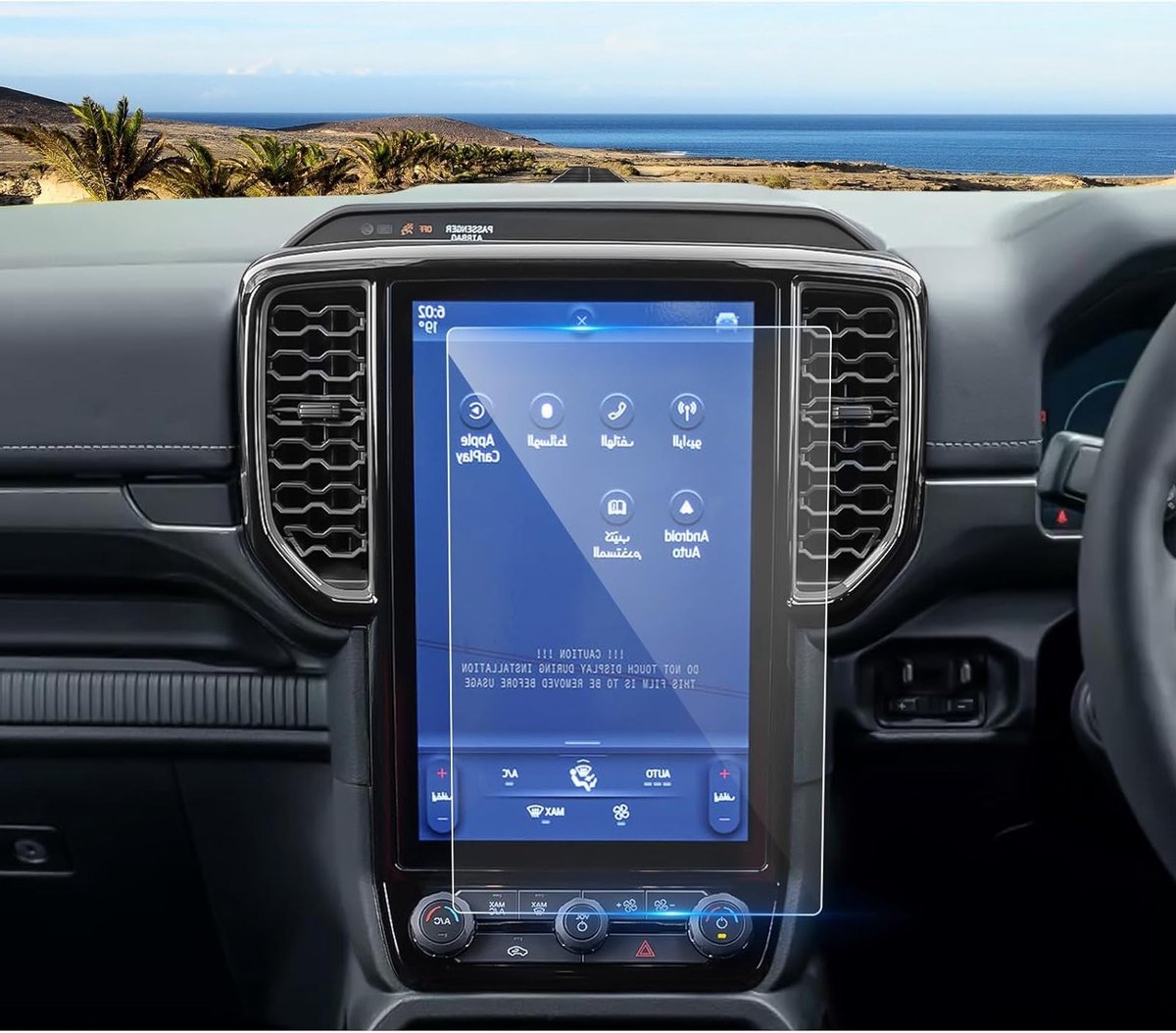 Navigatie Beschermfolie voor Ford Ranger 2023 2024, 9H Krasbestendige GPS Schermbeschermer voor 12 Inch Scherm, Tempered Glass Bescherming tegen Krassen en Vingerafdrukken