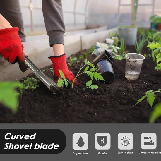 Graaf-en Potschep-Handgereedschap voor planten en tuinieren-Roestvrijstalen tuinschep-Geschikt voor grondzeven en transport — afbeelding 3