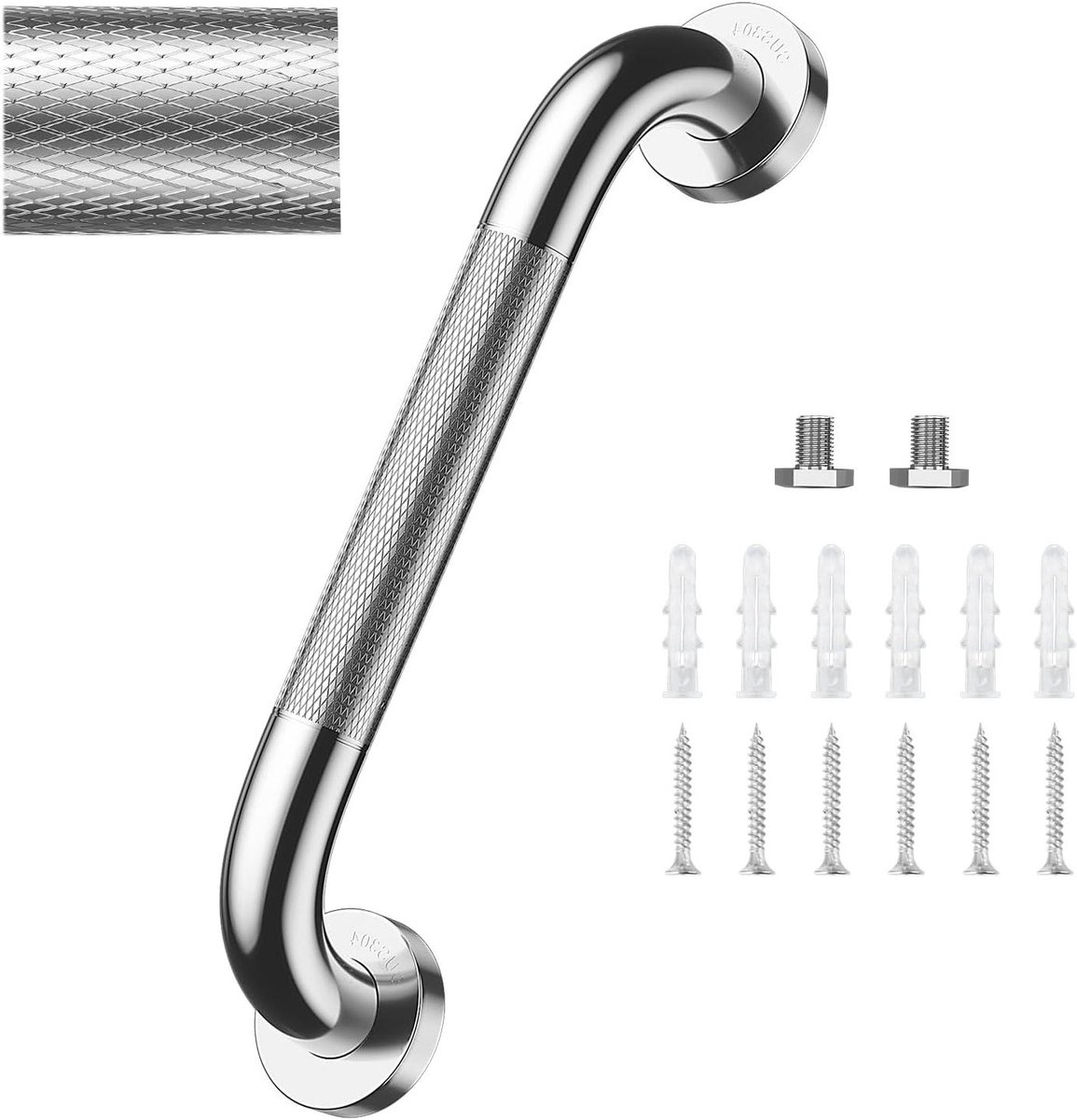 Steunbeugel Badkamer - Veiligheidshandvat Douche - Extra Veiligheid - Roestvrij Staal - 30 cm - Zilver