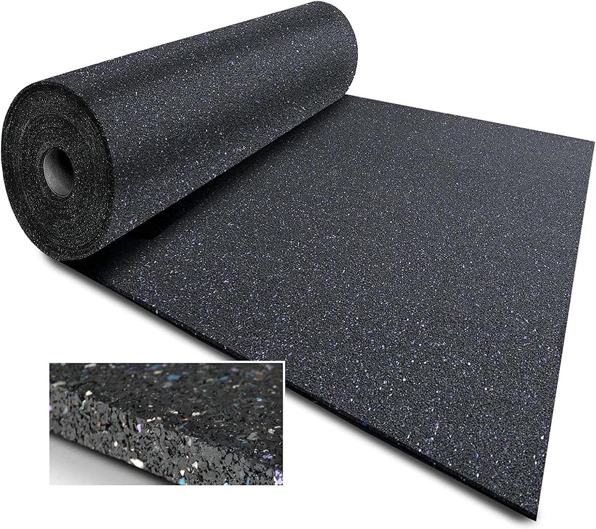 Stalmat Rubbergranulaat - Paardenmat Vloer - Dierenwelzijn Verbeteren - Waterdoorlatend Antislip - 200 x 125 cm - Zwart