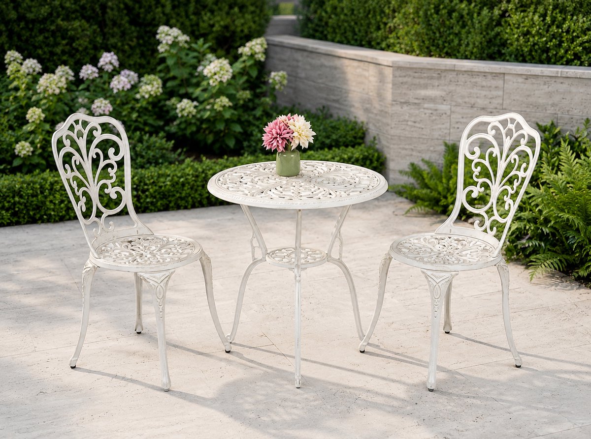 Luxe Poly Rattan Tuinset – Weerbestendig – Wit – Industrohome