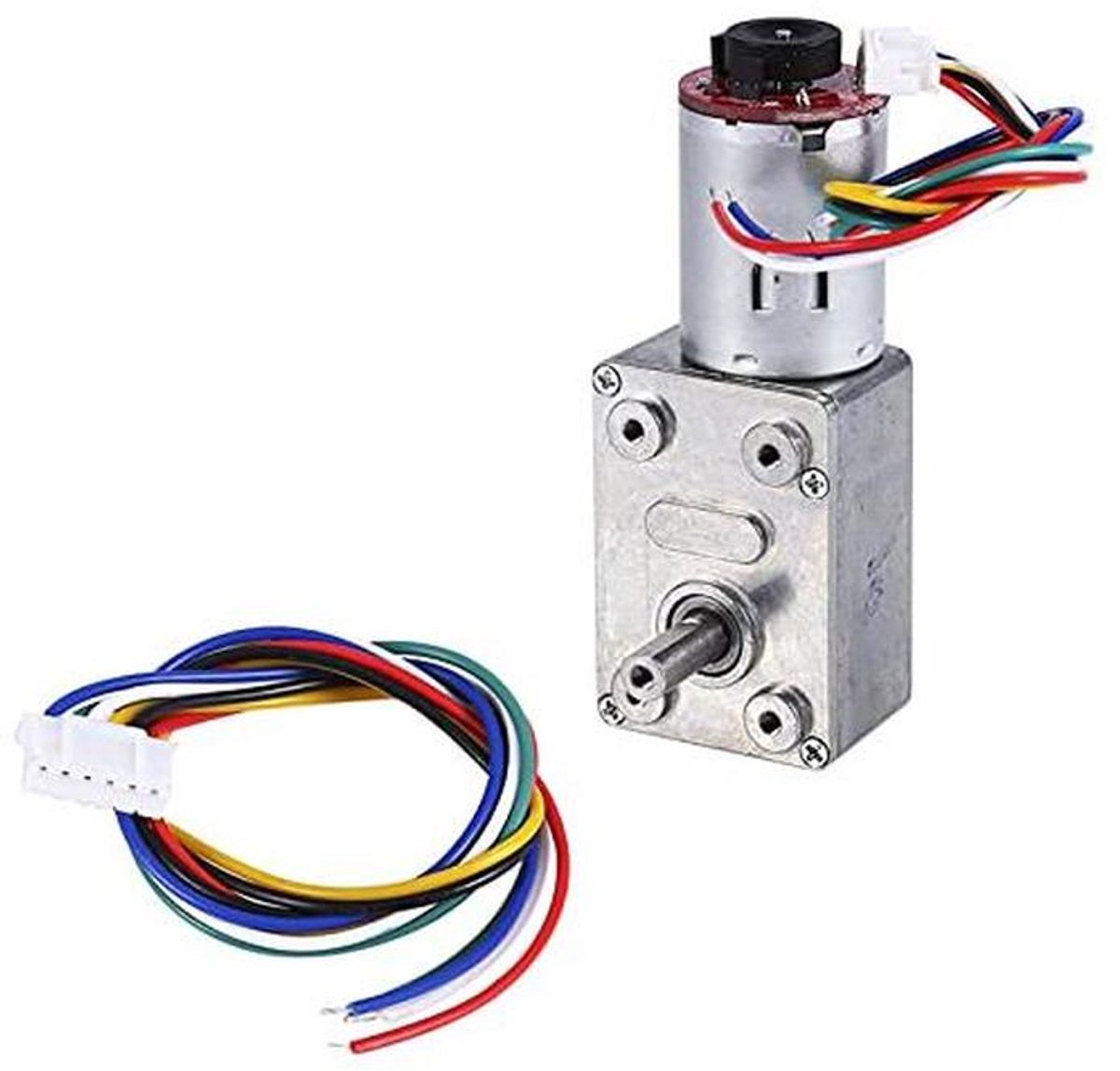 Gelijkstroommotor - Aandrijfmotor Worm - Precisie Beweging - Hoog Draaimoment Encoder - 12 Volt 10 RPM - Metaal