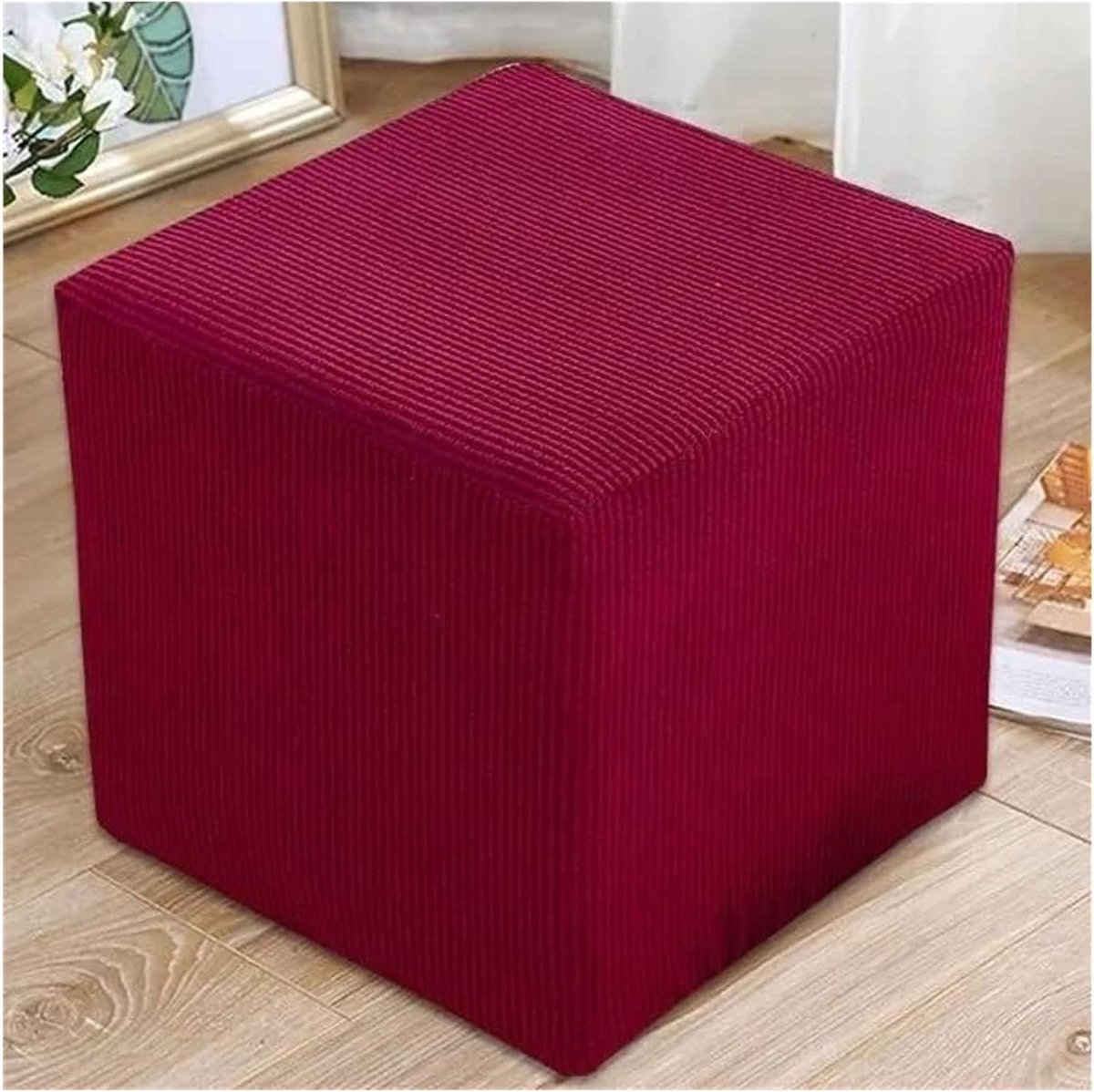 Poef Hoes - Voetenbank Beschermer - Meubels Opfrissen - Hoge Elasticiteit - 30x30cm - Modern Grijs