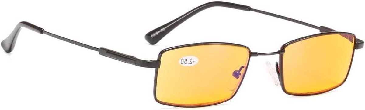 Leesbril Computerbril - Blauw Licht Filter - Digitaal Scherm Gebruik - Titanium Arm - 98% Blauw Licht - Getinte Lens