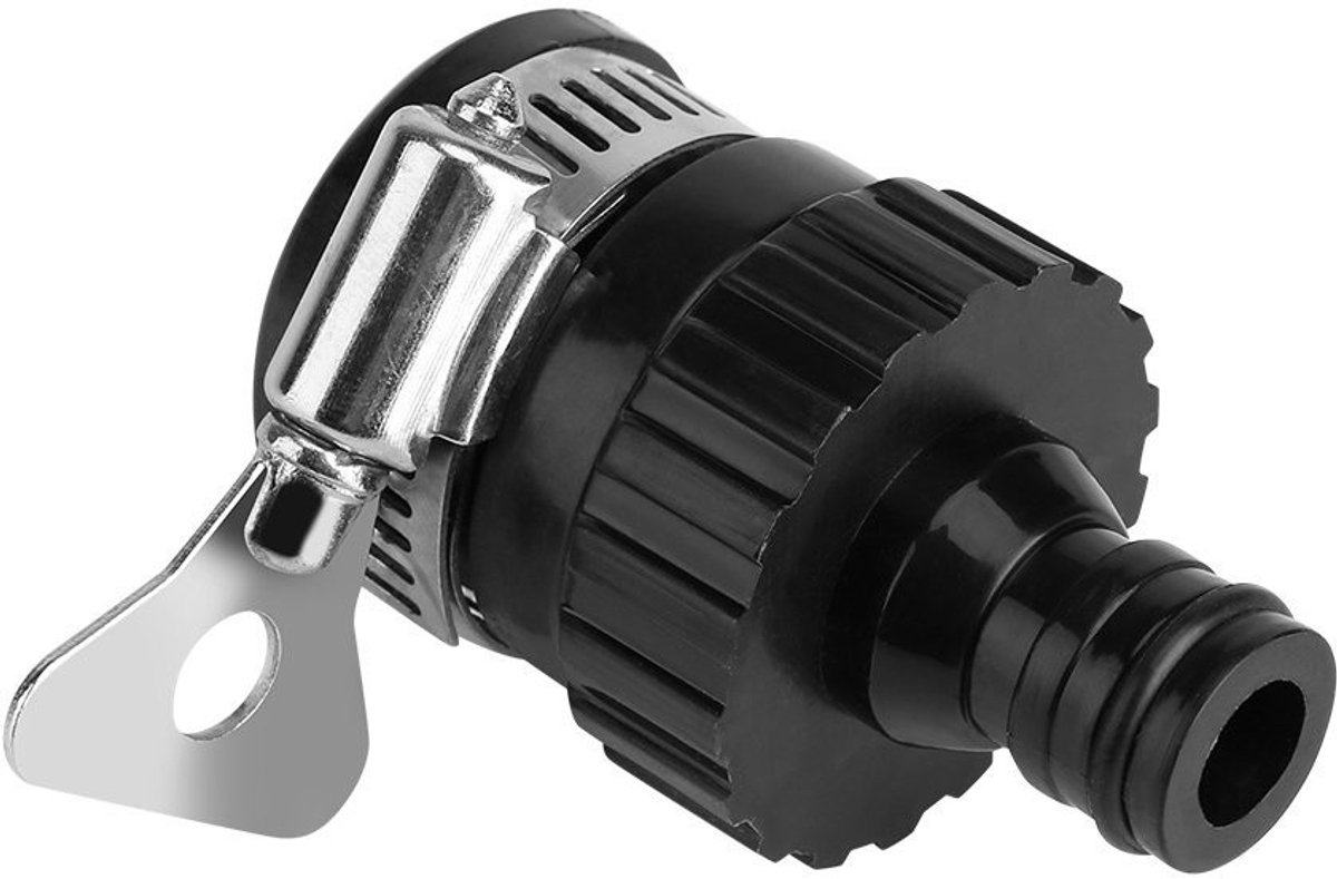 IMstore - Tuin Kraanadapter - Tuinslang Aansluiting - Duurzaam en Roestvrij - Zwart - Tuinaccessoire - Geschikt voor Tuinieren - Zwart