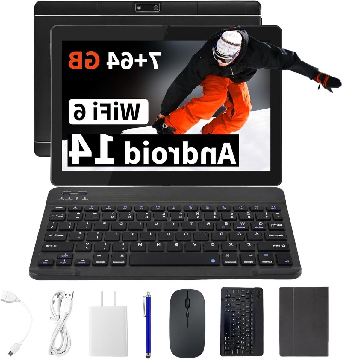 Draagbare Tablet - 2-in-1 apparaat - Productief Werken - Uitbreidbaar Geheugen - 101 inch HD - Zwart