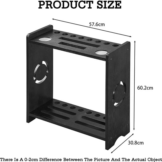 Biljart Keu Rek - Pool Keu Houder - Biljart Accessoires Organiseren - Massief Houten Constructie - 8 Keu Sleuven — afbeelding 5