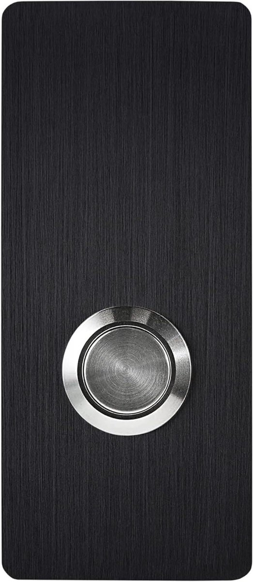 Deurbel Drukknop - Deurknoppen - Moderne Entree - Geanodiseerd Aluminium - 4 mm dik - Zwart