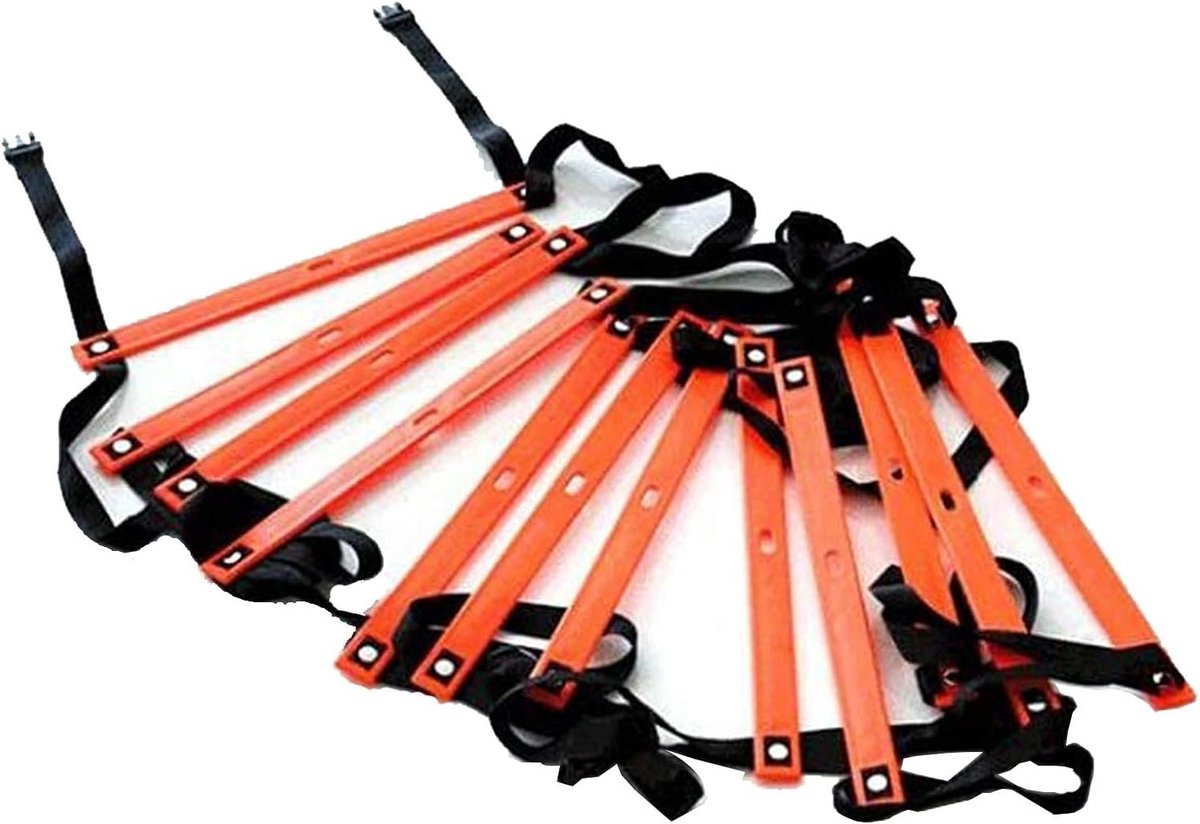 Snelheidstrainingsladder - Agility Ladder - Sporttraining Verbeteren - Sterke Taaiheid Composietmateriaal - 4 meter - Zwart en Rood