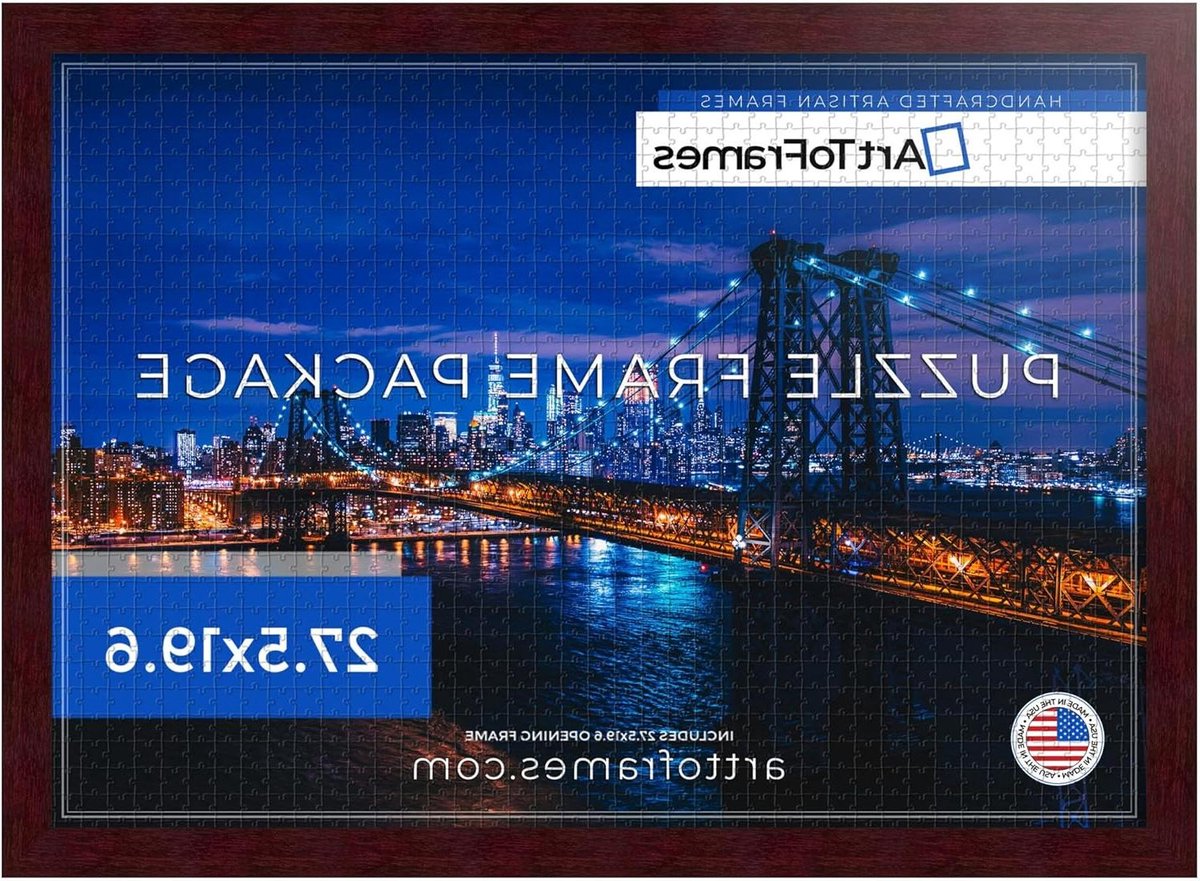 Puzzellijst - Fotolijst Mahonie - Puzzels Inlijsten - 1000 Stukjes - 70 x 50 cm - Bruin