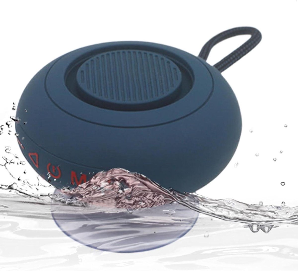 Zuignap Douche Speaker - Waterproof Audio - Muziek Luisteren - Ingebouwde Subwoofer - 9.9 x 5.5 x 9.9 cm - Blauw