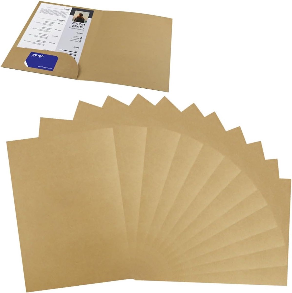 Set van 12 Kraft Papieren Pouches, A4 Mappen met Flap, Documenten Organizer voor Kantoor, School en Thuisgebruik