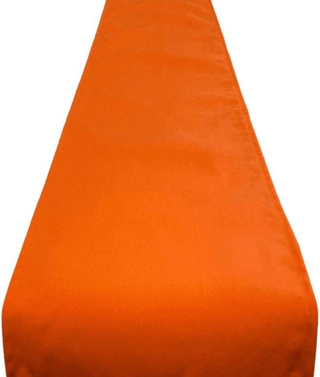Lange Oranje Tafelloper van Zacht Katoen - 228 cm