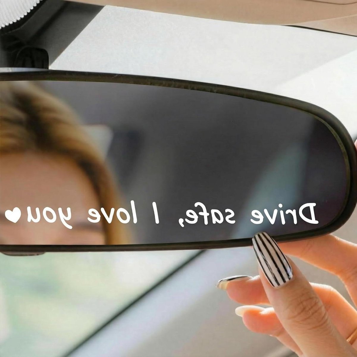 Auto Spiegel Stickers - Veilig Rijden Cadeau - Interieur Decoratie - Emotionele Boodschap