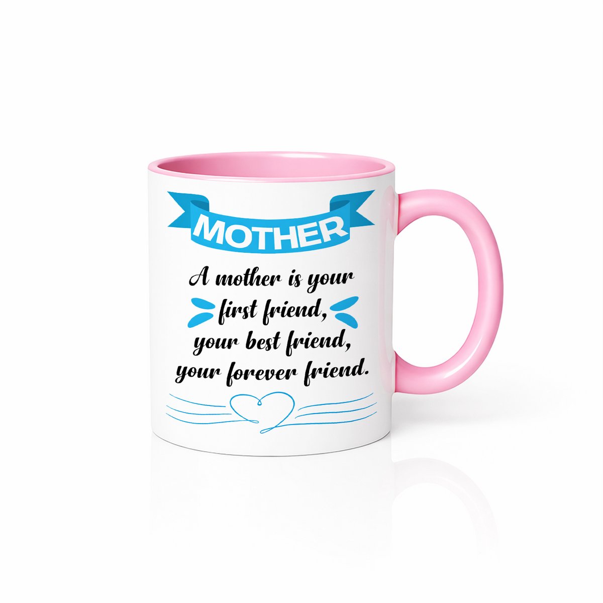 Elegante Roze-Witte Moeder Beste Vriendin Mok - Hart Quote - Decoratief Cadeau