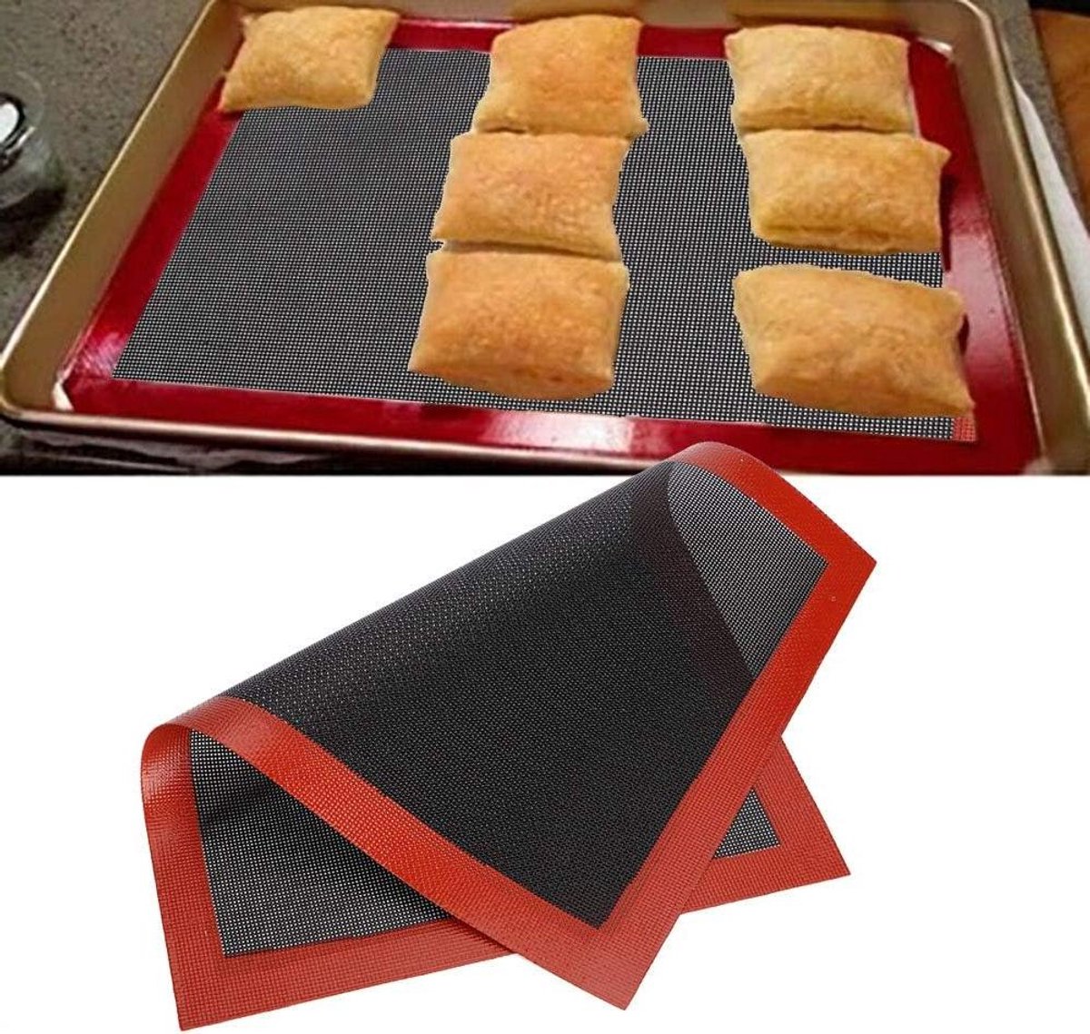 Bakmatten - Siliconen Rolmat - Brood Bakken - Ademend Antiaanbak - 40x29.5 cm - Grijs
