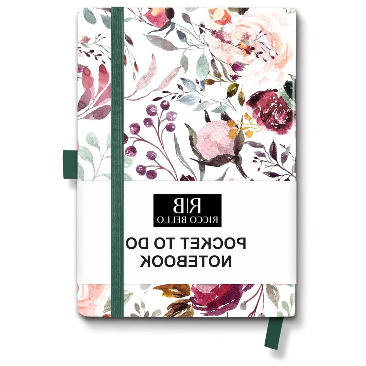 Pocket To Do Notebook - Checklistboekje Agenda - Dagelijkse Planning - Met Penlus - 108 x 152 cm - Bloemenprint