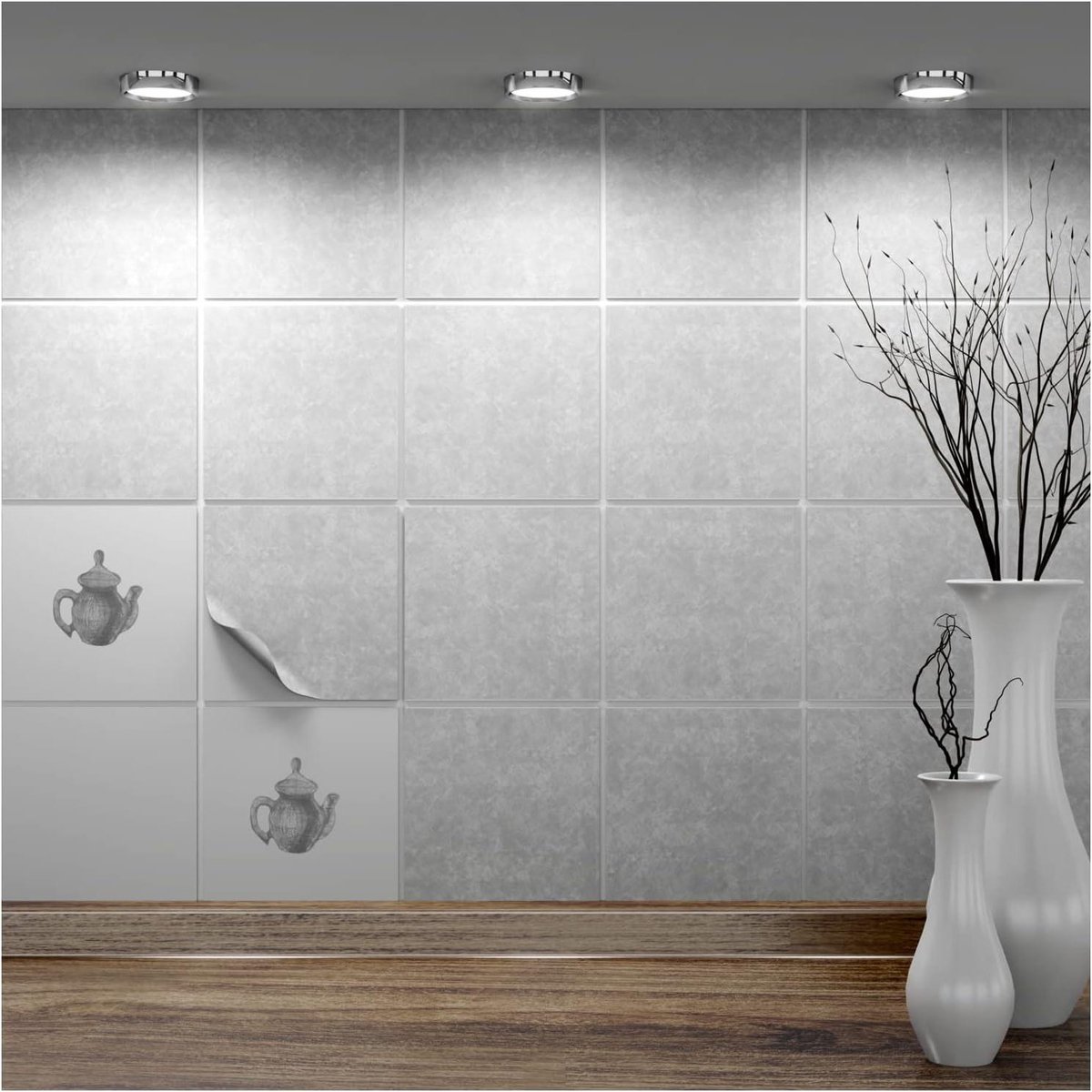Tegelstickers 15 x 15 cm voor toilet, keuken, badkamer, tegelfolie zelfklevend, 1 kleefteg