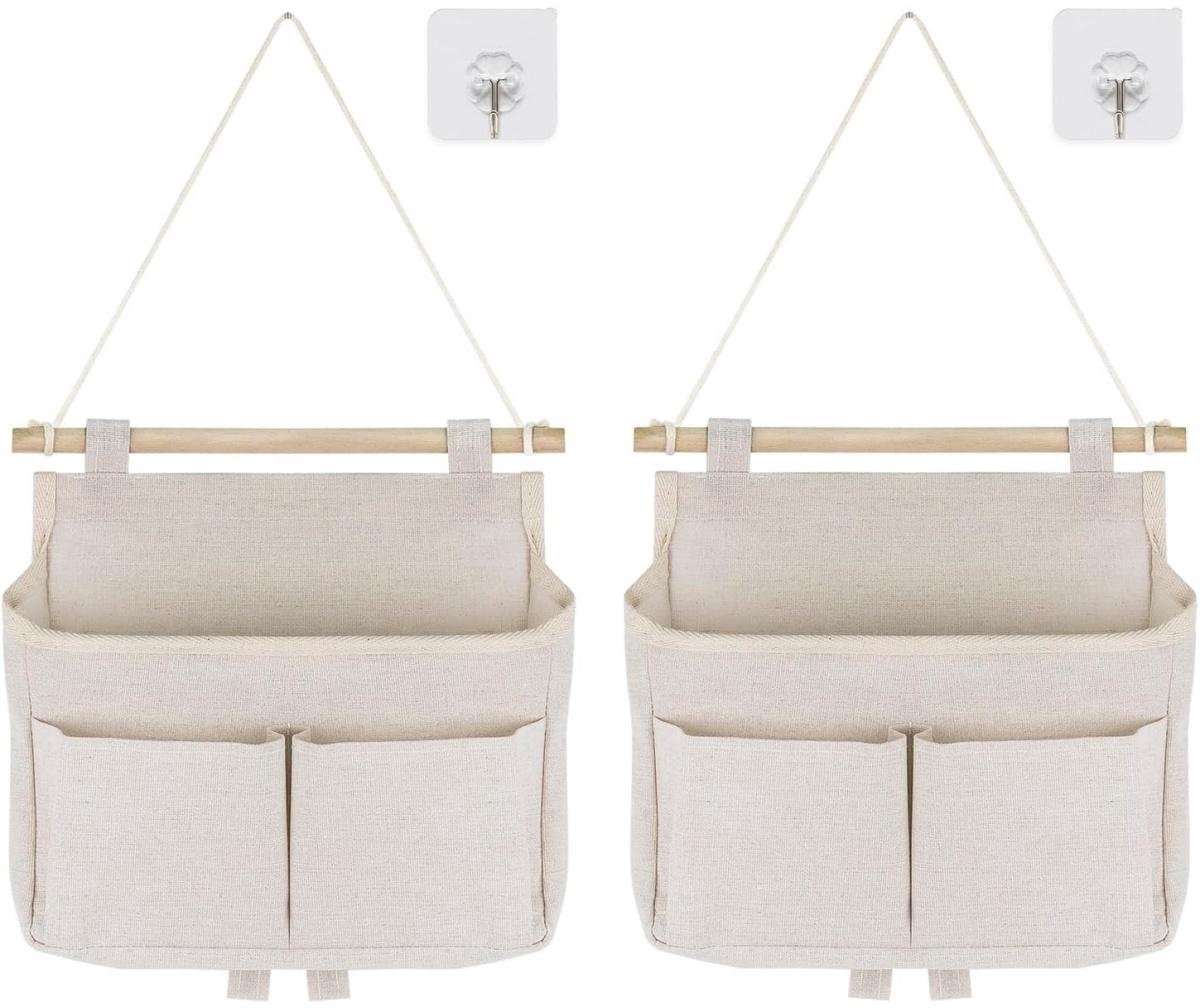 Hangende Opbergtassen - Deurorganizer - Polyester Katoen Waterbestendig - 2 Stuks - Beige