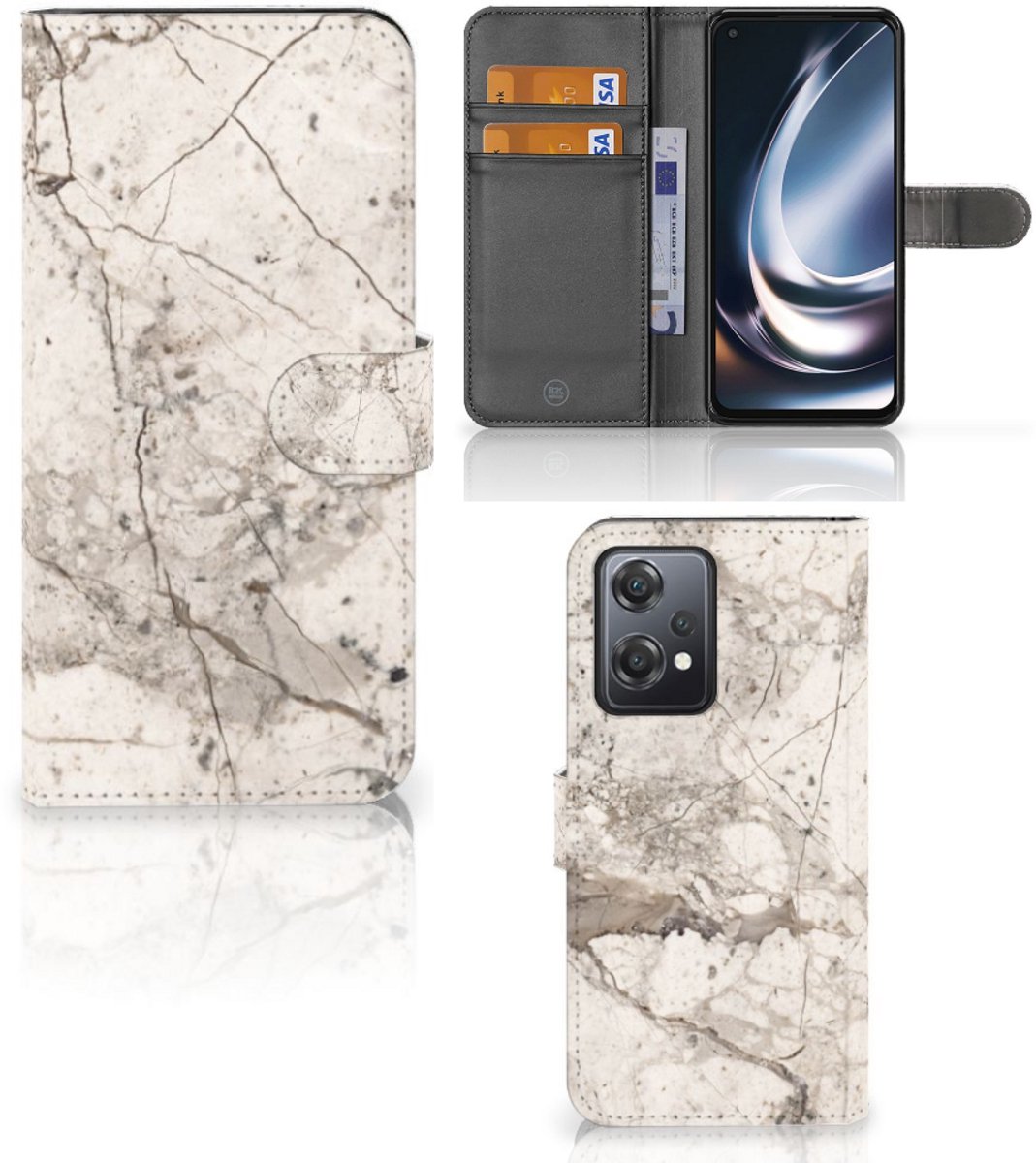 OnePlus Nord CE 2 Lite Bookcase Marmer Beige
